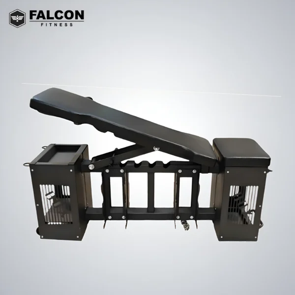 banca multiposiciones con rack para mancuernas movible falcon fitness maquinas de gym maquinas para hacer ejercicio gym en casa