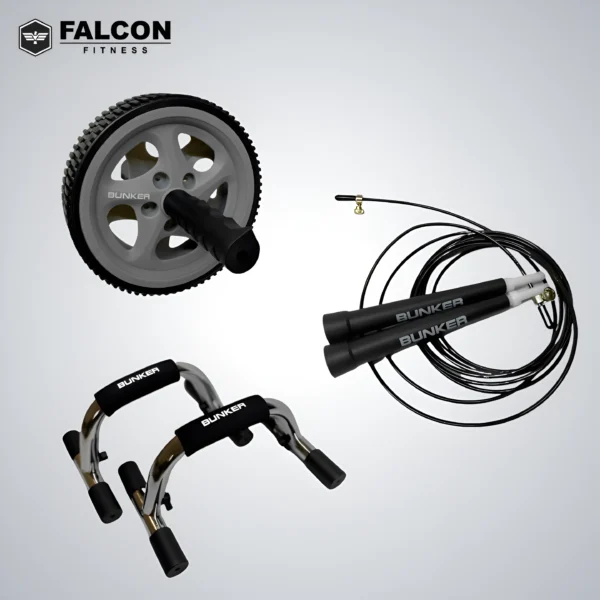 kit home gym con rueda para abdominales cuerda de aluminio , pushup falcon fitness maquinas de gym maquinas para hacer ejercicio gym en casa