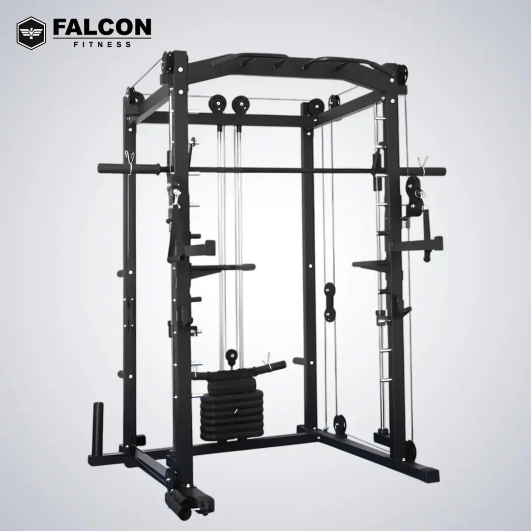gimnasio multifuncional power smith machine todo en uno falcon fitness maquinas de gym maquinas para hacer ejercicio gym en casa slide 1