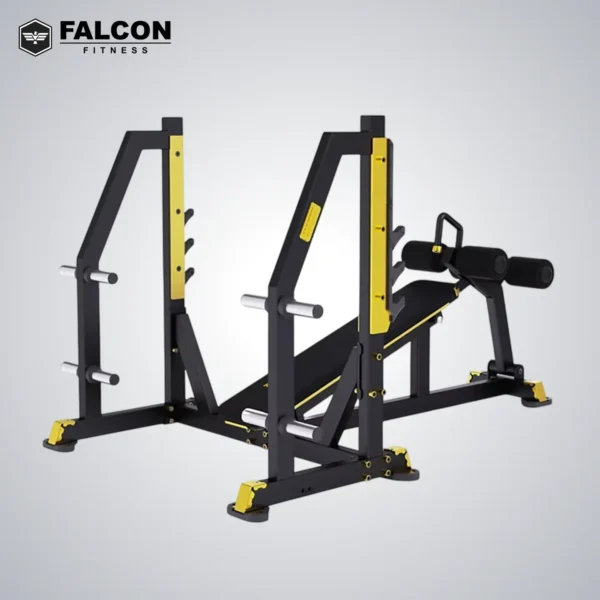 banca declinada con rack peso libre falcon fitness maquinas de gym maquinas para hacer ejercicio gym en casa 2