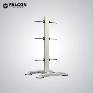 Rack vertical para discos olímpicos de tres niveles