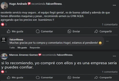 reseñas de clientes falcon fitness