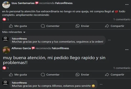reseñas de clientes falcon fitness